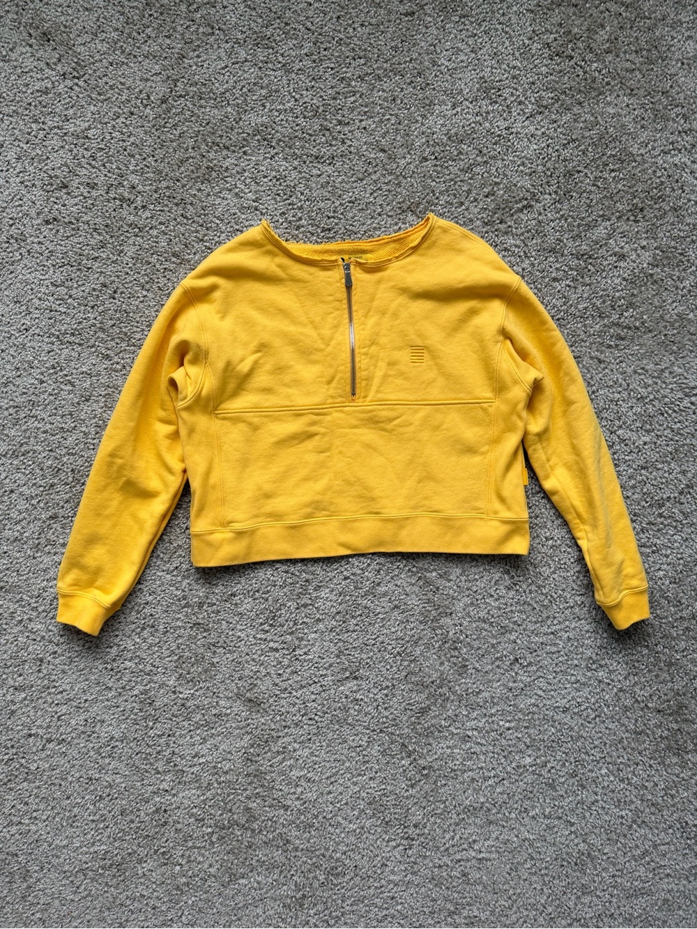 Yellow Label Co (now YELABÈL) Half-Zip Cropped Sweatshirt Yellow Small